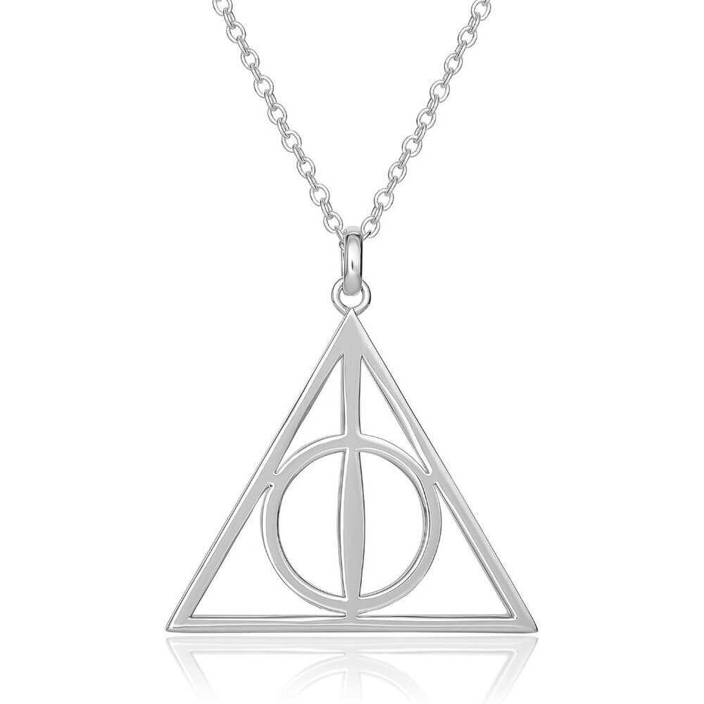 Deathly Hallows Necklace Silver-Plated Brass 18-Inch Chain Gift Ready